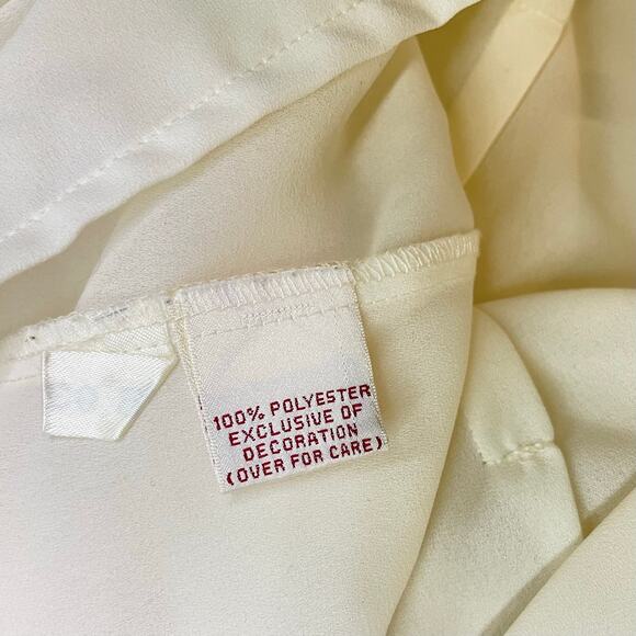 Vintage Susan Bristol Size 12 Off-White Sheer Cottagecore Button up Blouse Shirt - Picture 5 of 9